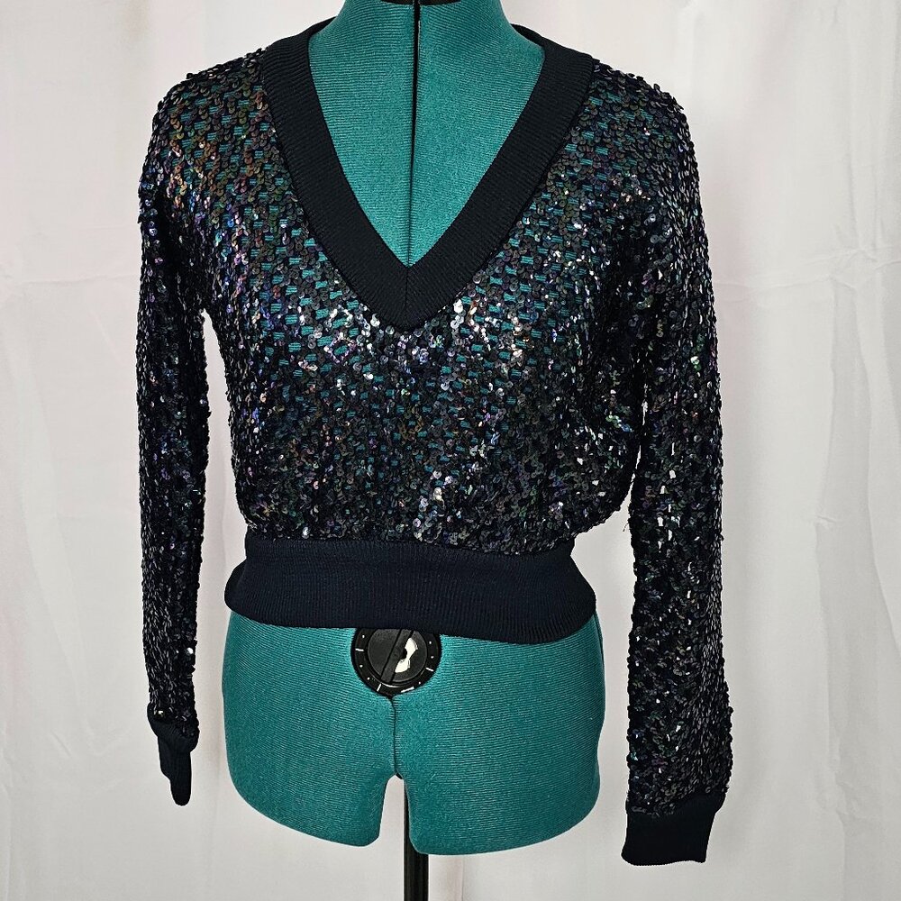 Anthony Muto A.M / P.M Vintage Sequin Blouson Top – Size 8